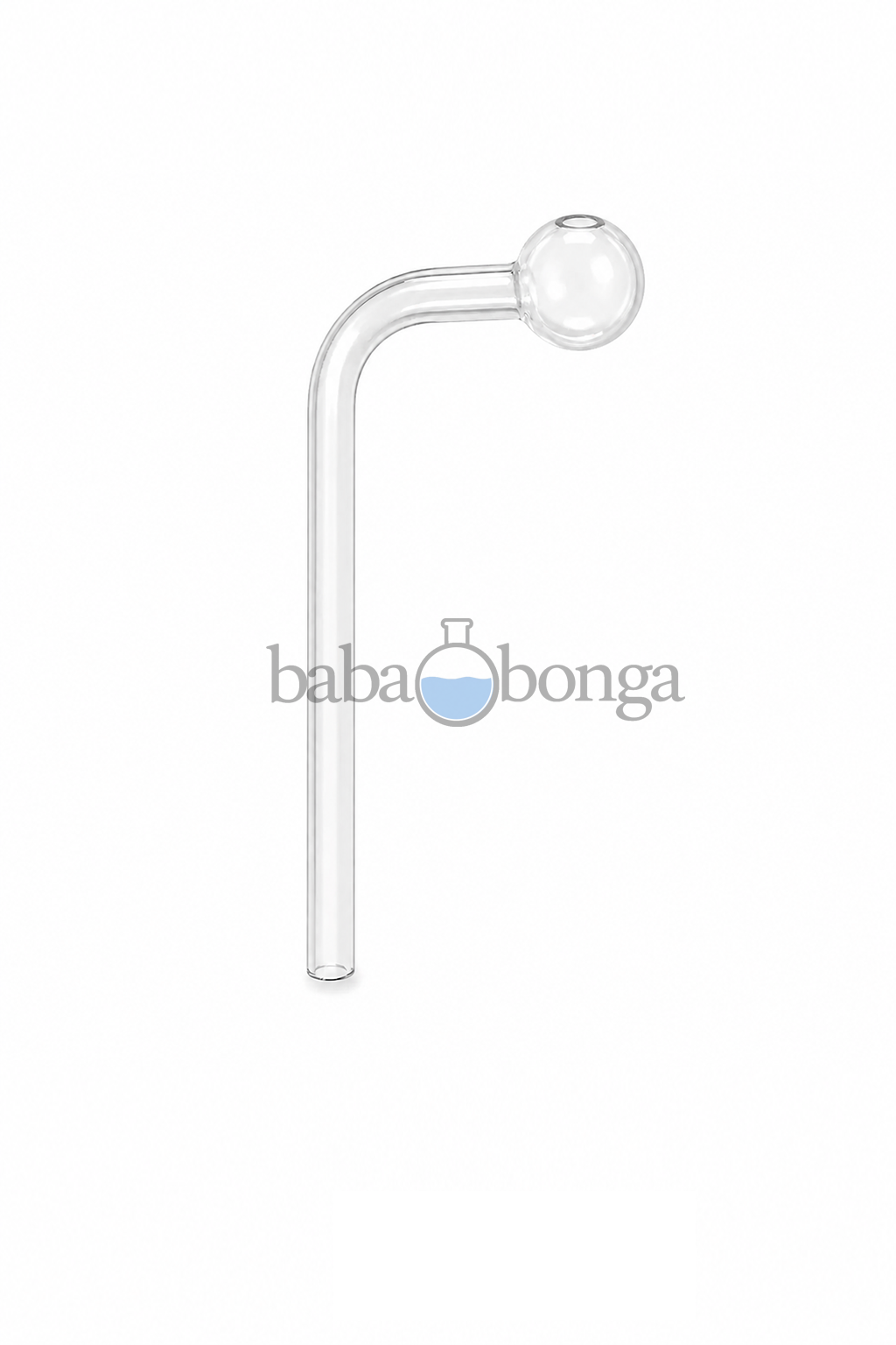 L-Shaped Thick Glass Oil Pipe (10mm, 7-inch)