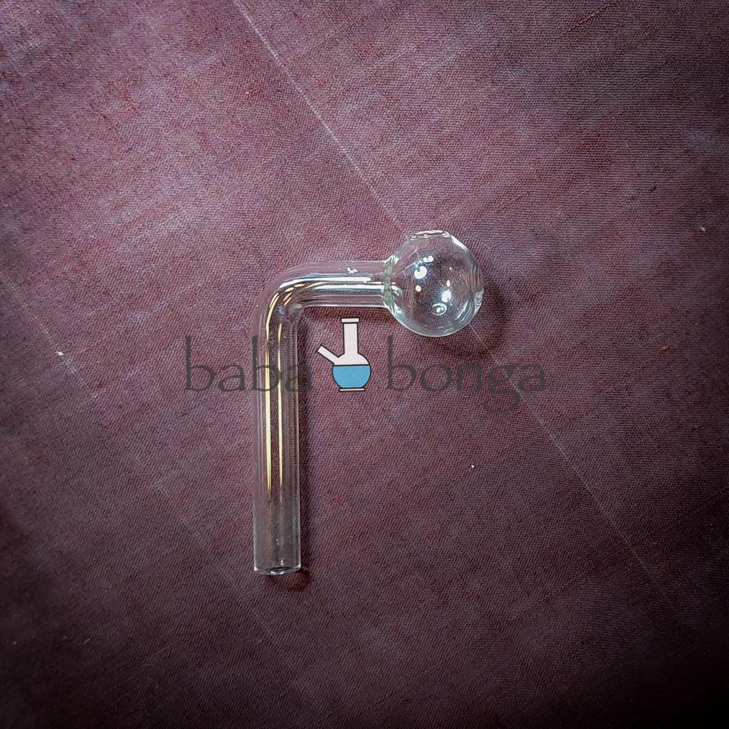 L Shaped Oil Burner Pipe – 10mm Diameter, 4-Inch Length | High-Quality Pyrex Glass