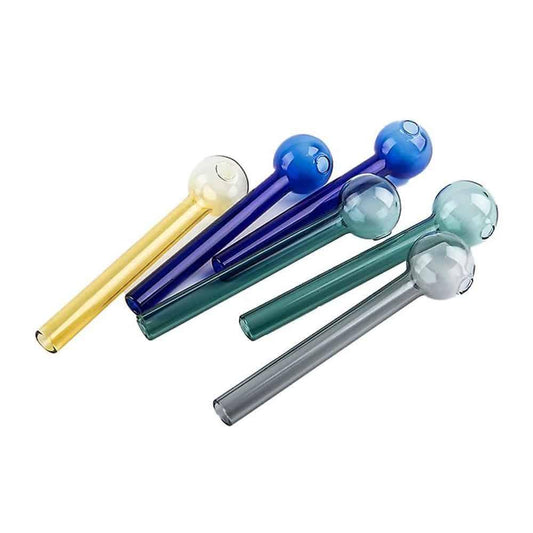 Straight Colored Glass Oil Pipe (8mm, 4-inch)