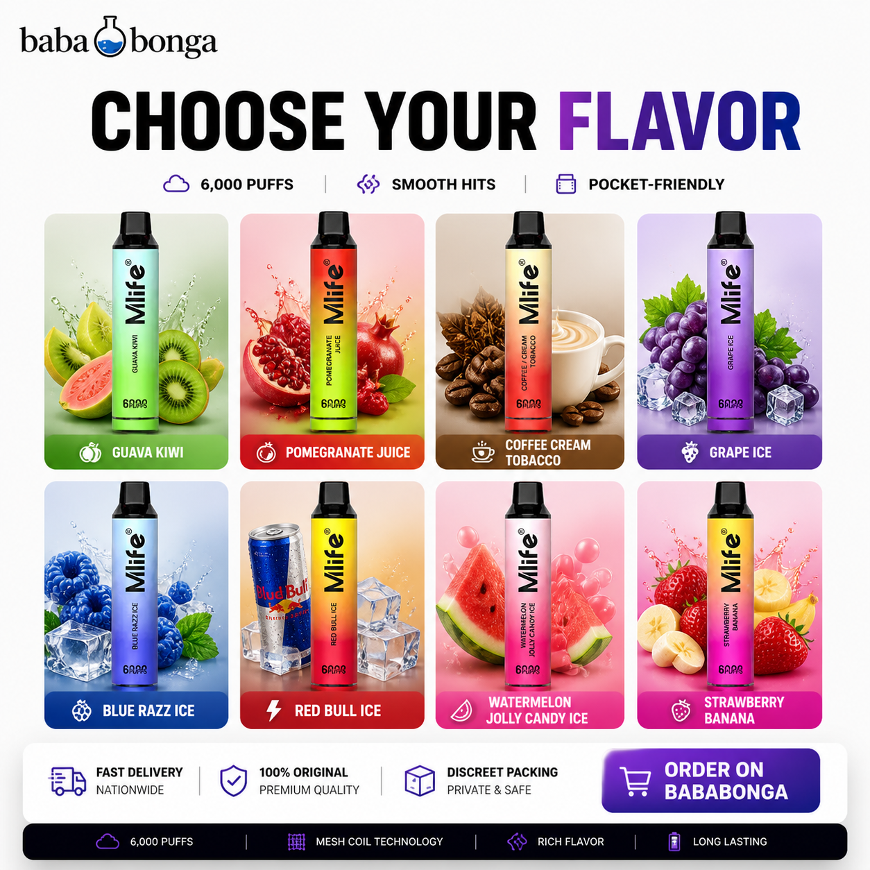MLife Disposable Vape – 6000 Puffs (10ml, 50mg/ml)
