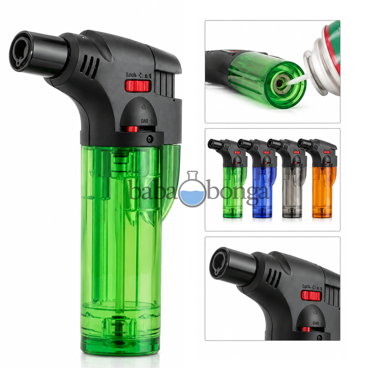 Large Standing Torch Lighter | Refillable Adjustable Jet Flame