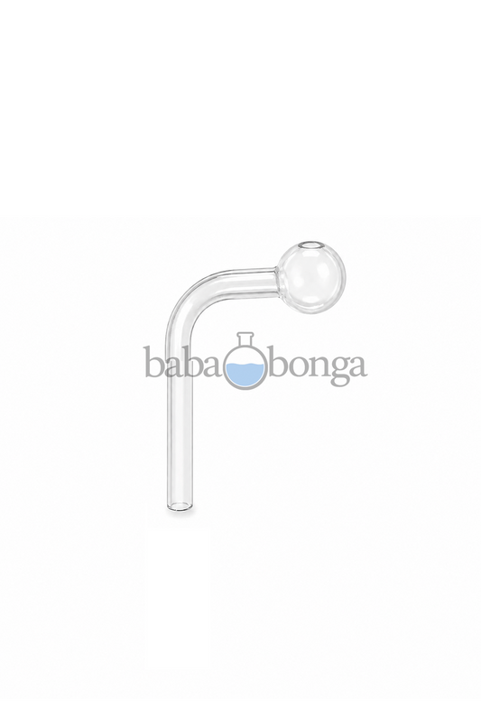 L Shaped Oil Burner Pipe – 10mm Diameter, 4-Inch Length | High-Quality Pyrex Glass