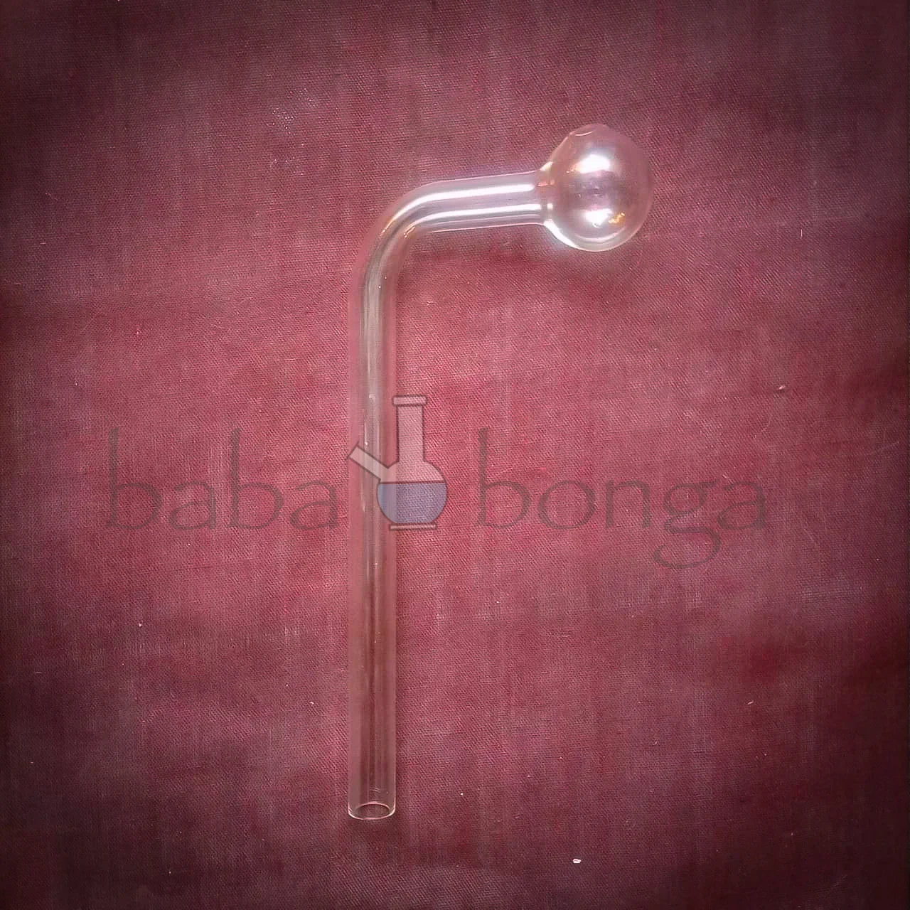 L-Shaped Thick Glass Oil Pipe (10mm, 7-inch)