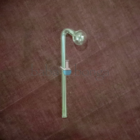 V-Shaped Glass Oil Pipe (8mm, 6.5-inch)