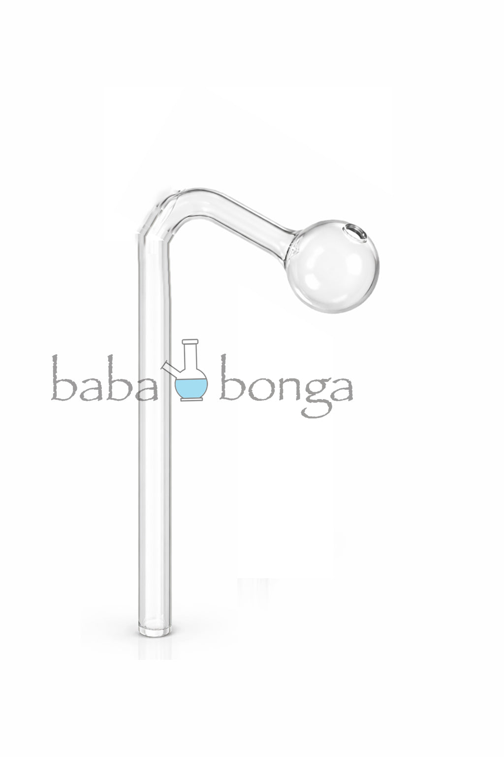 V-Shaped Glass Oil Pipe (8mm, 6.5-inch)