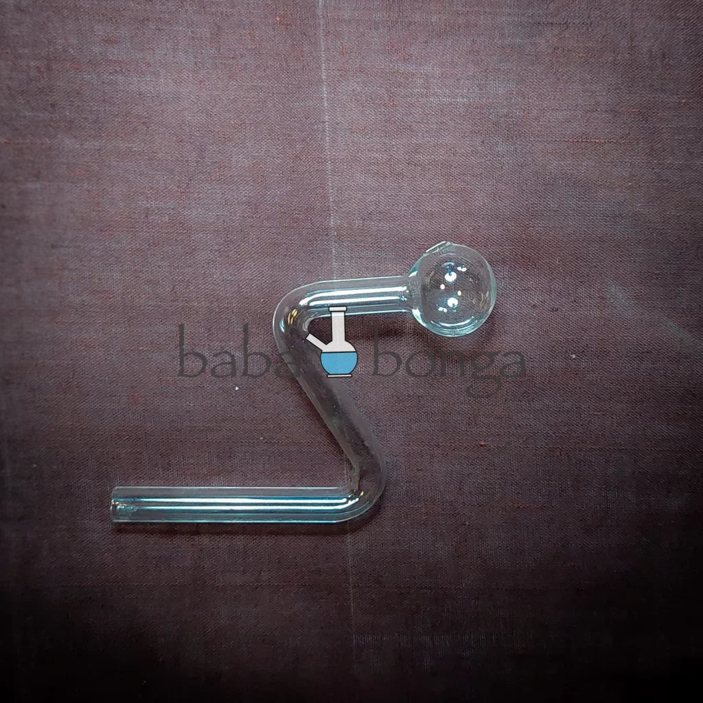 Z-Shaped Glass Oil Pipe for Bottom-Hole Water Bongs – 8mm, 6 Inch