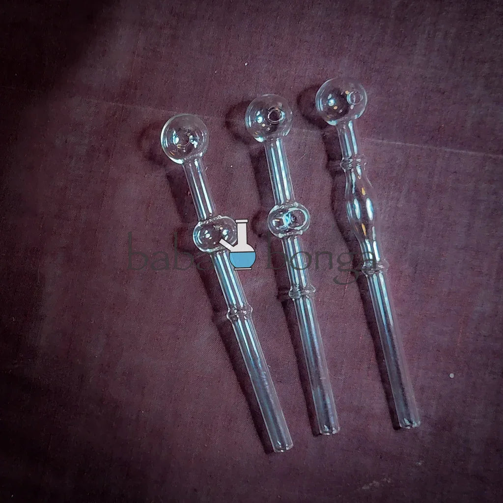 Straight Glass Oil Pipe (Double Ball Design – 8mm)