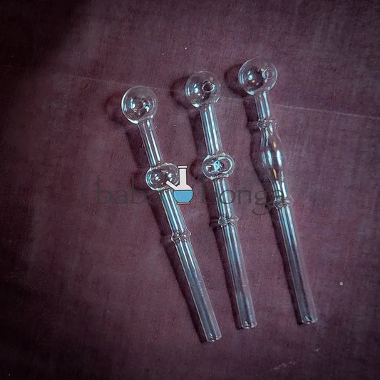Straight Glass Oil Pipe (Double Ball Design – 8mm)