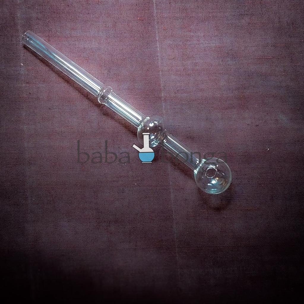 Straight Glass Oil Pipe (Double Ball Design – 8mm)