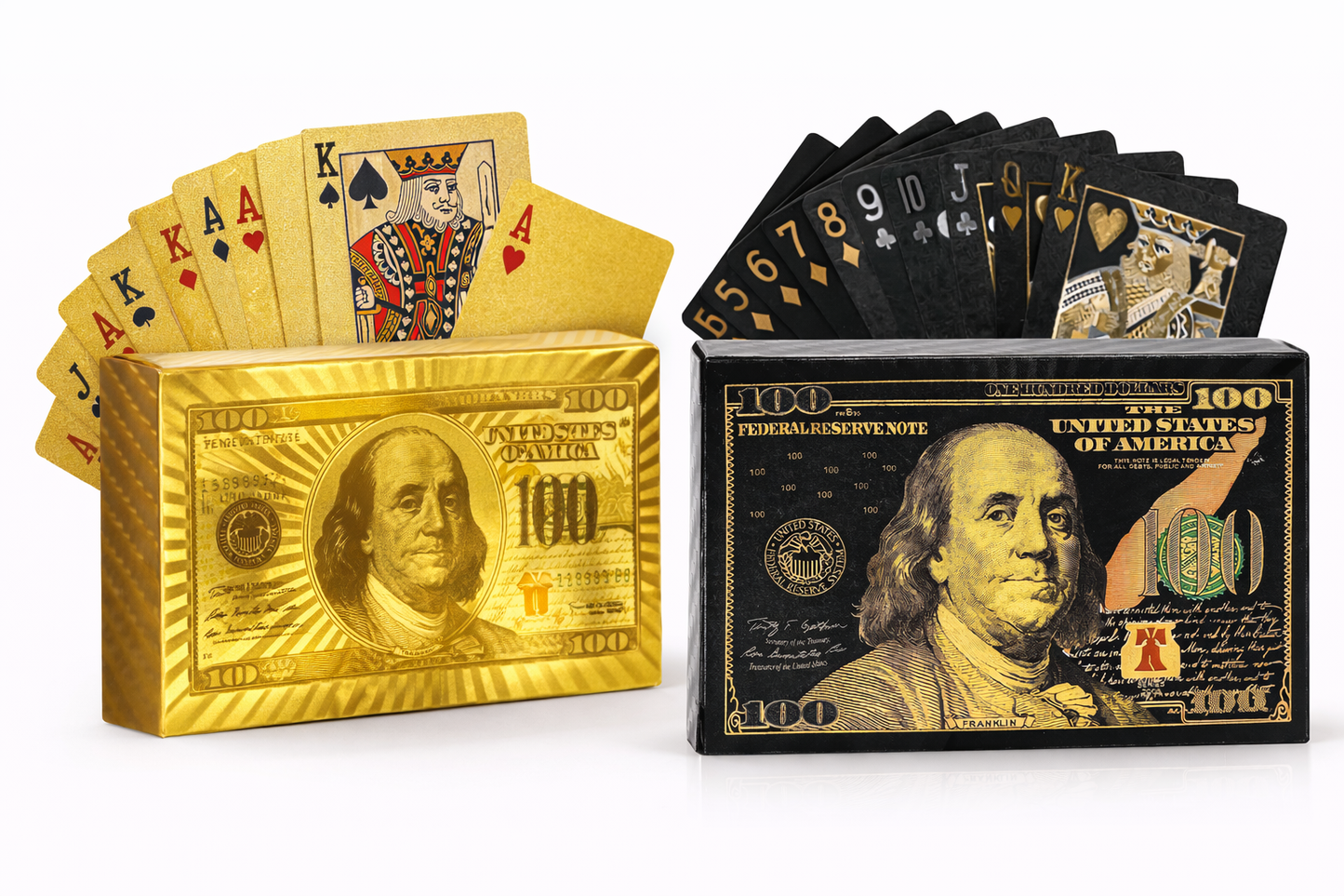 Black & Gold $100 Playing Cards – Luxury Edition