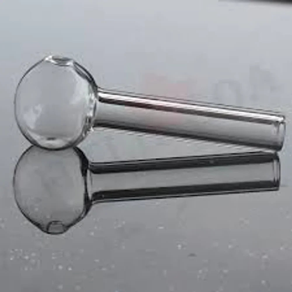 Premium Straight Glass Oil Burner Pipe (12mm Thickness, 4-Inch Length) - Pakistan - BabaBonga