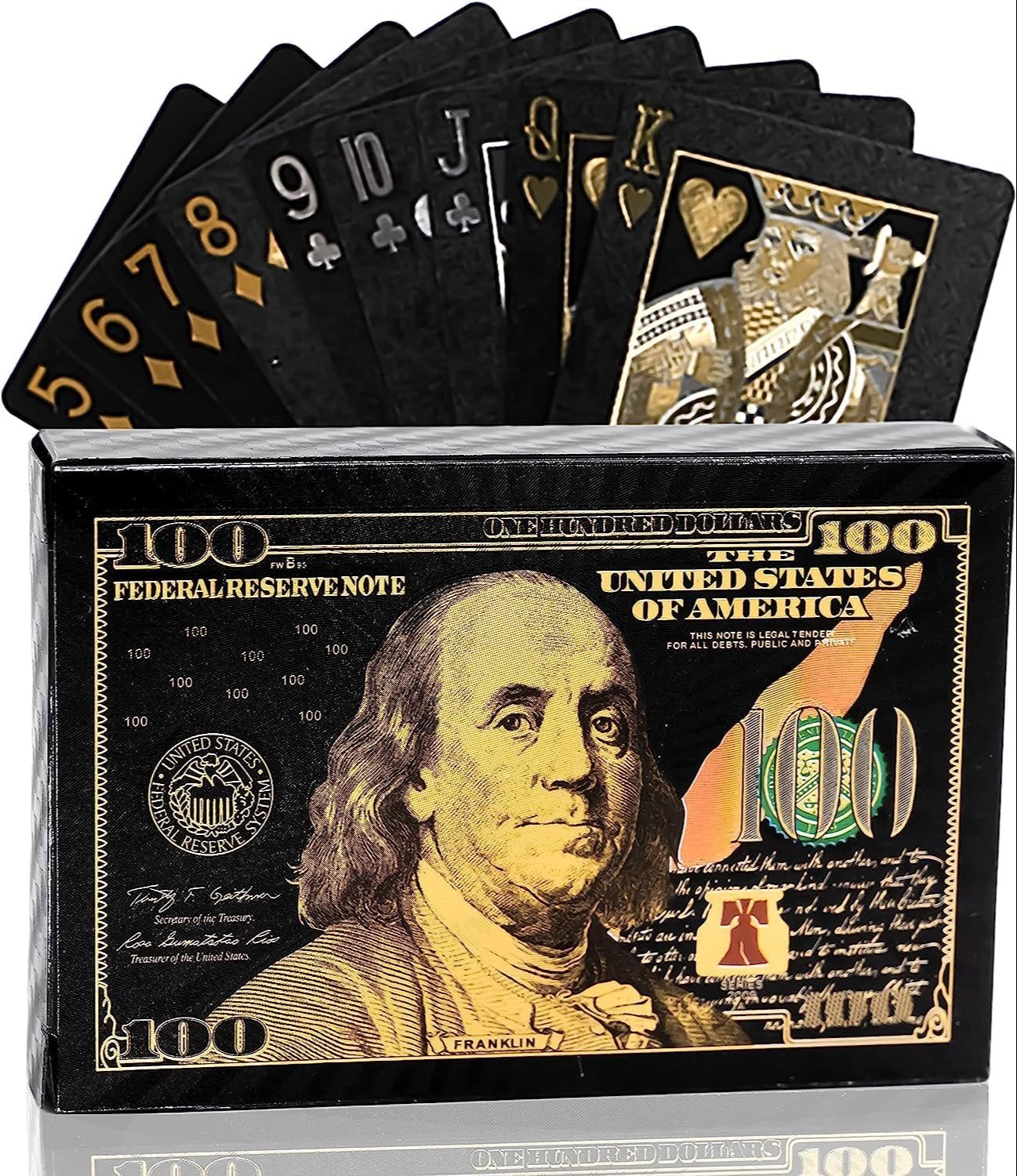 Black & Gold $100 Playing Cards – Luxury Edition